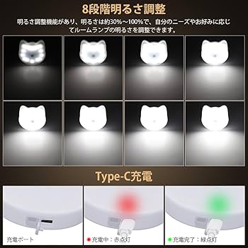Amazon.co.jp: Catland ルームランプ LED 車 猫 RGB ルーム LED